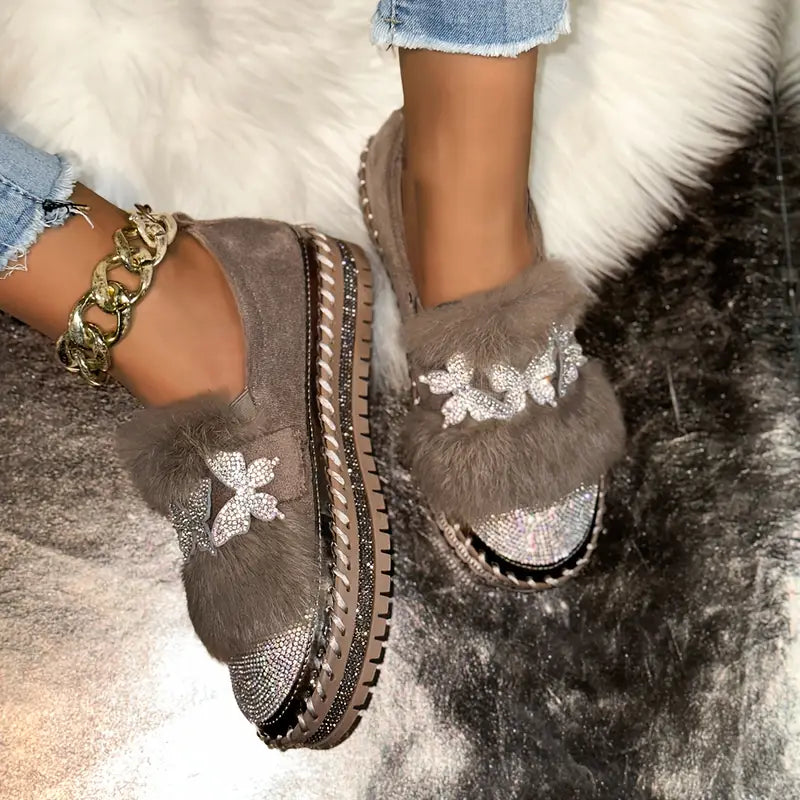 Crystal Comfort Platform Loafers