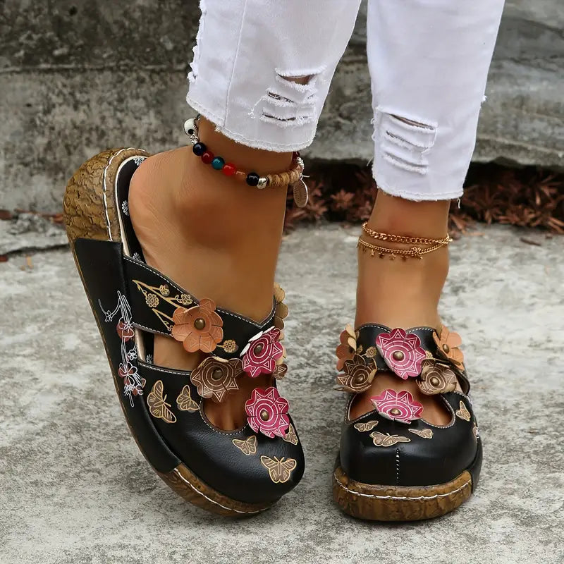 Florence Floral Mule Sandals