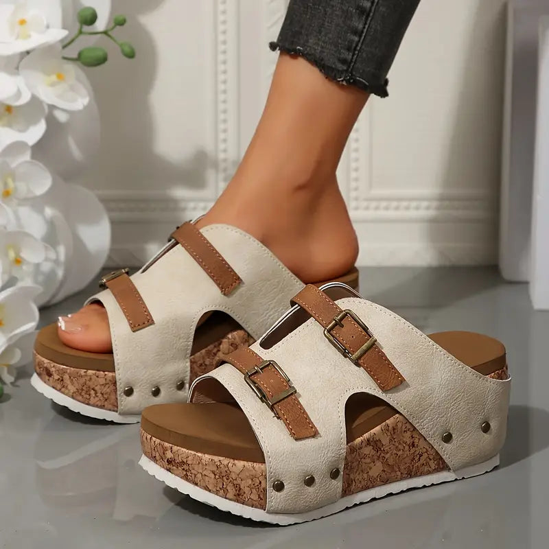 Siena Cork Wedge Sandals