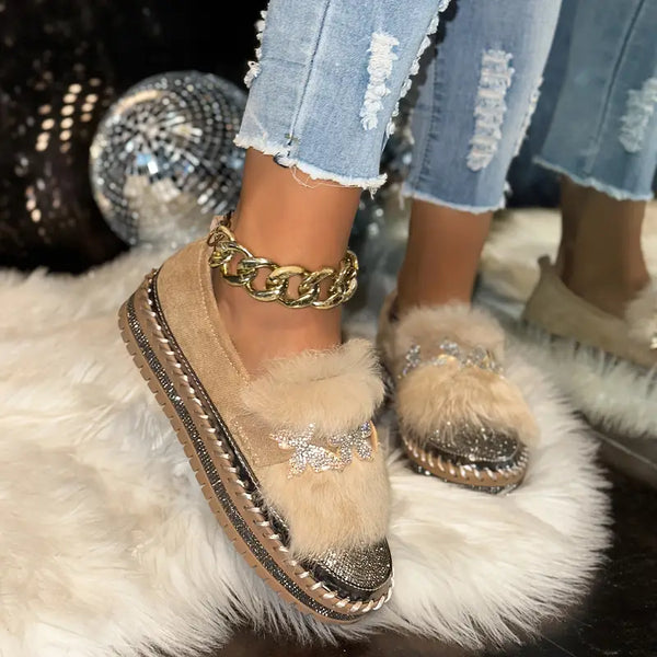 Crystal Comfort Platform Loafers