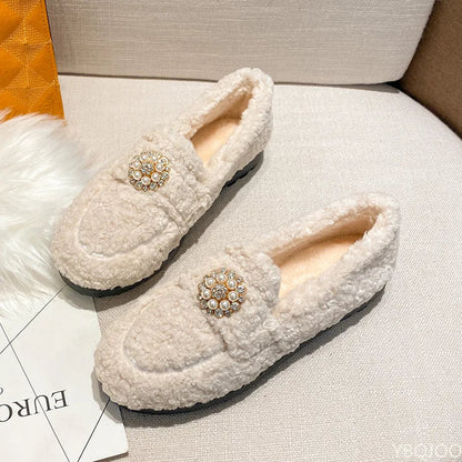 Cozy Pearl Slip-On Loafers