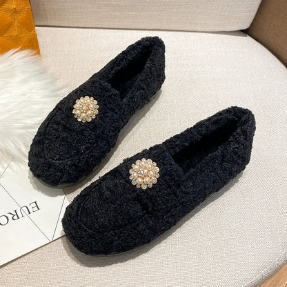 Cozy Pearl Slip-On Loafers