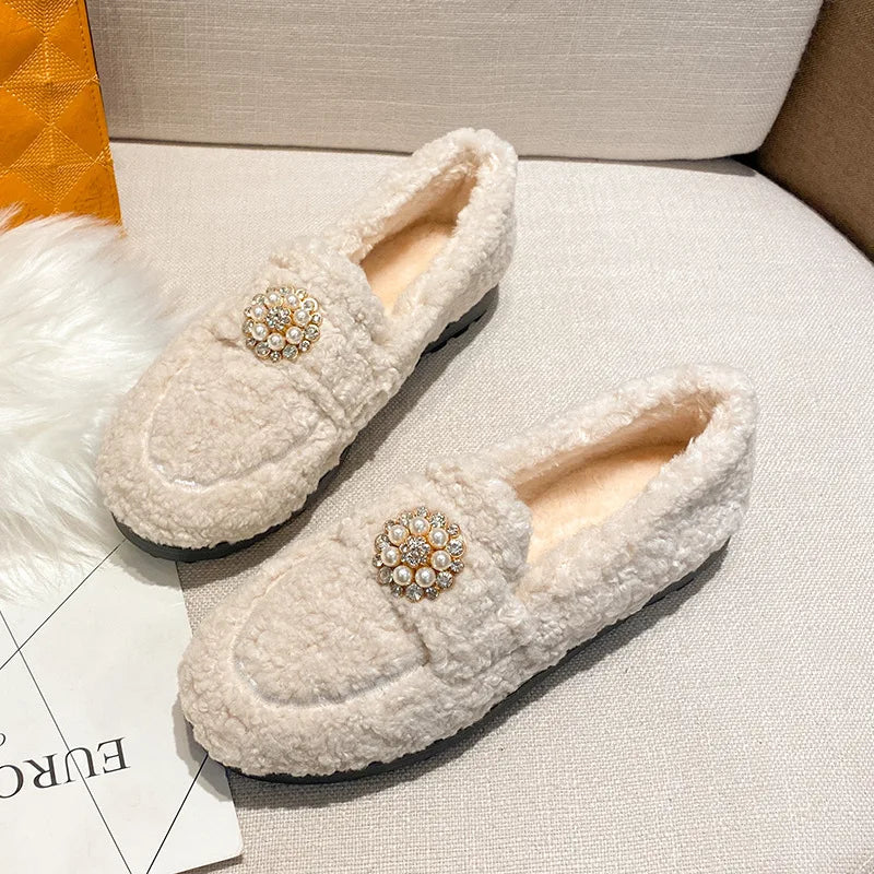 Cozy Pearl Slip-On Loafers