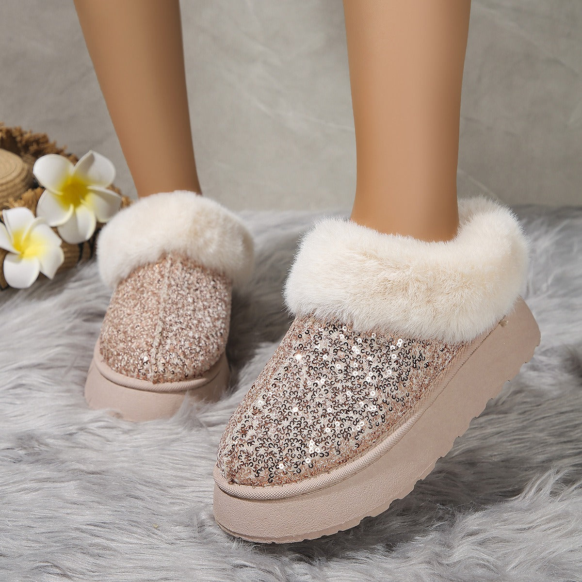 CrystalFur Comfy Platform Boots