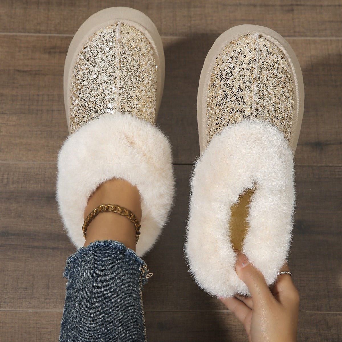 CrystalFur Comfy Platform Boots