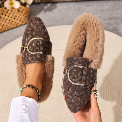 CozyElegance Fur Loafers - Plush Warmth
