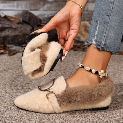 CozyElegance Fur Loafers - Plush Warmth