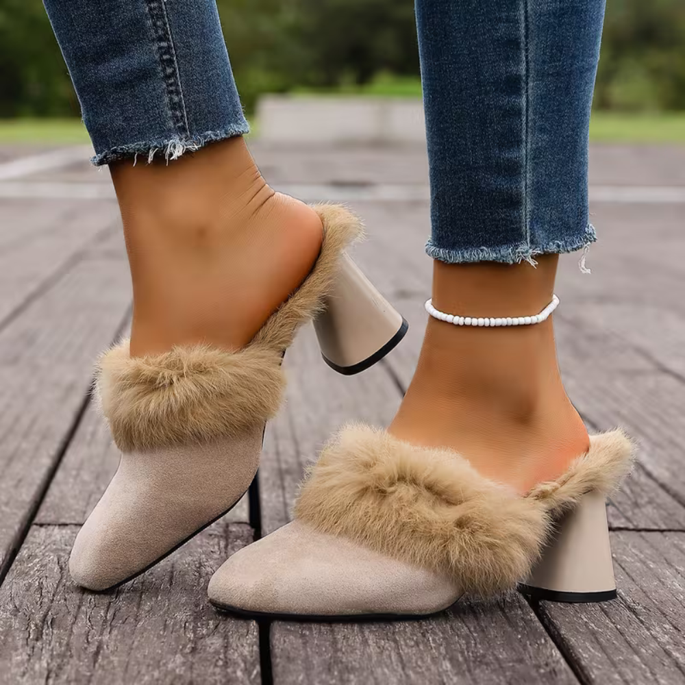 Angel CozyLift Mule – Elegant Warmth