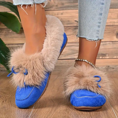 Cozy Bow Loafers – Plush Comfort with Everyday Elegance