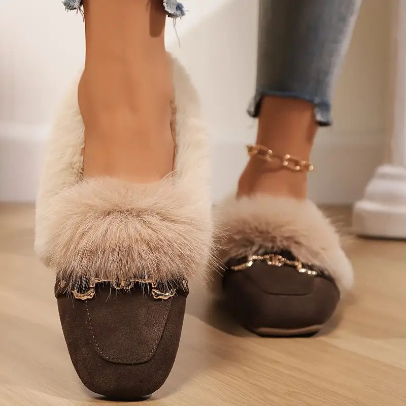 Luxe Fur Loafers – Elegant Warmth with Orthopedic Comfort