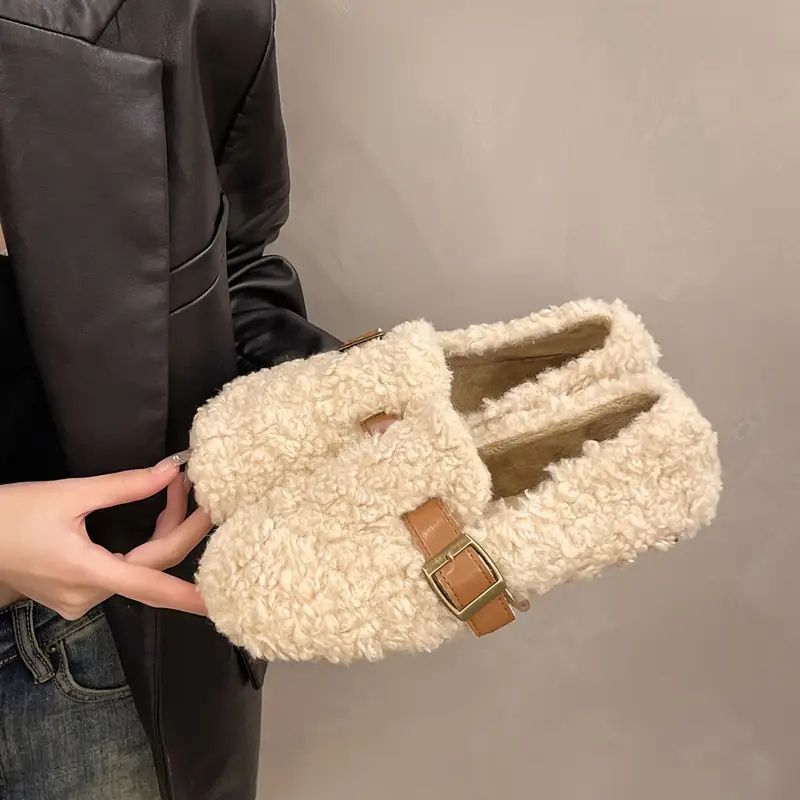 Shearling Buckle Loafers – Cloud-Soft Warmth with Everyday Support