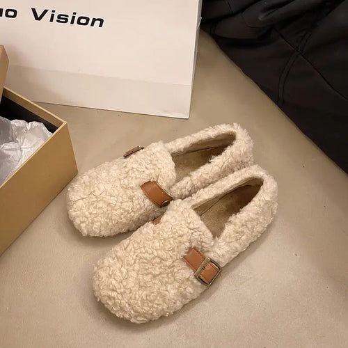 Shearling Buckle Loafers – Cloud-Soft Warmth with Everyday Support